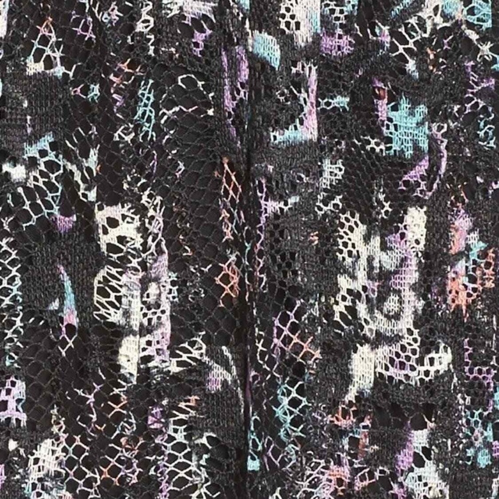 Free People Mini Dress Womens 2 Black Floral Lace Embroidered V-Neck Long Sleeve - Picture 12 of 16